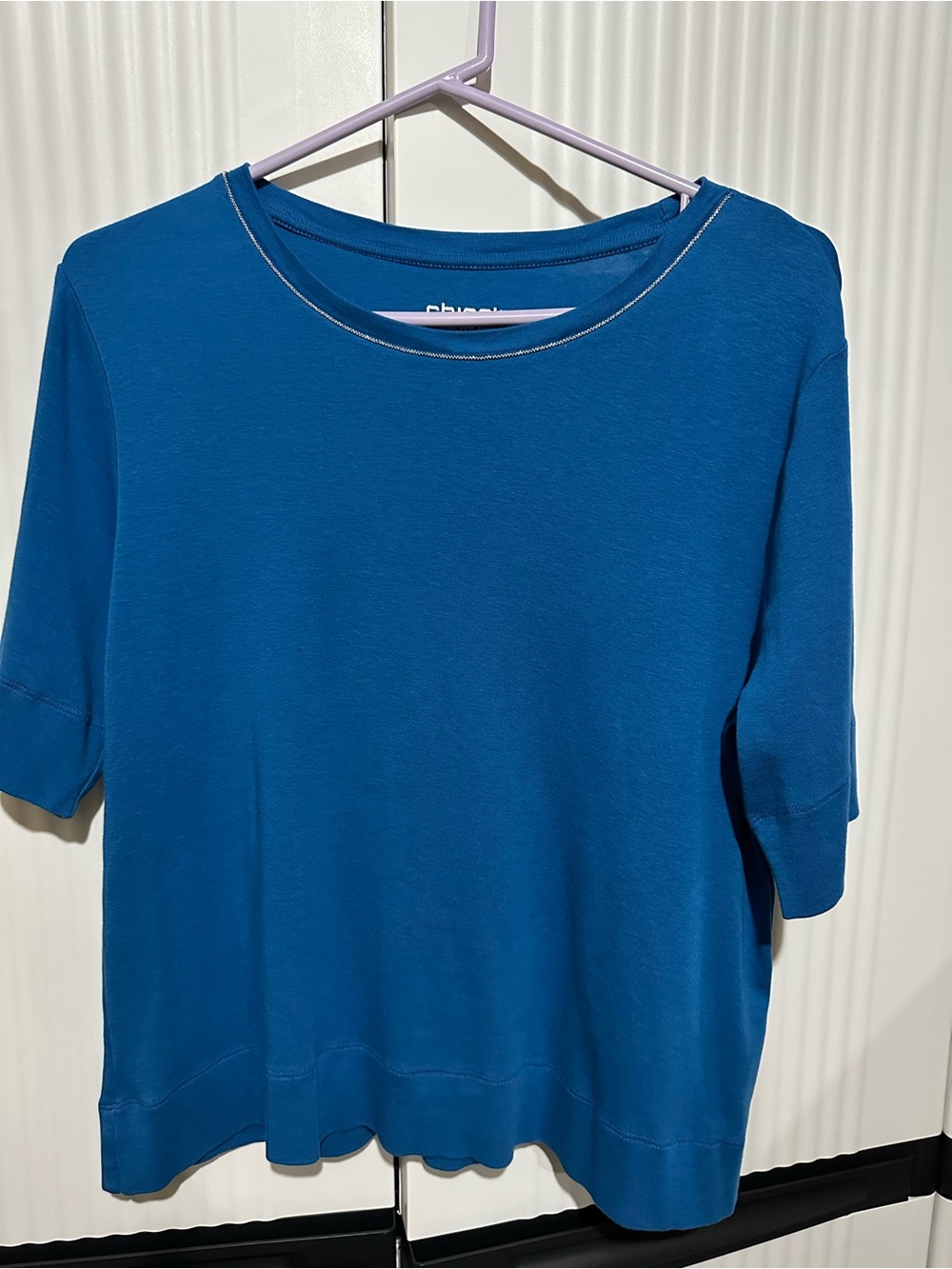 Chico's Teal Short-Sleeve Knit Top Size 12